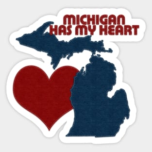 Michigan Has My Heart | I Love Michigan | Felt Look Sticker